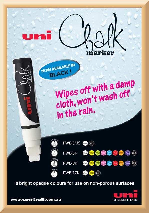 Uni Liquid Chalk Marker Pen Colour Blackboard Menu Glass Window Wet Wipe  PWE-5M